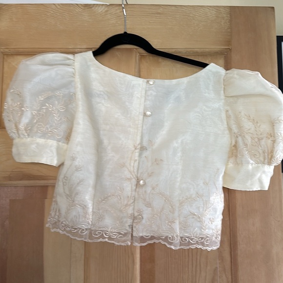 Cropped Phillipines Barong for Women. Nobel Creations. Size M. Worn once. - Picture 4 of 7